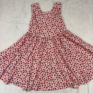 Vivie and Ash Girls Red Pink Florals Tank‎ Twirl Dress Size 8 VGUC